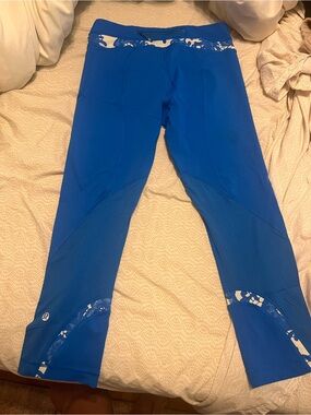 lululemon athletica Blue Track Joggers with White Accent